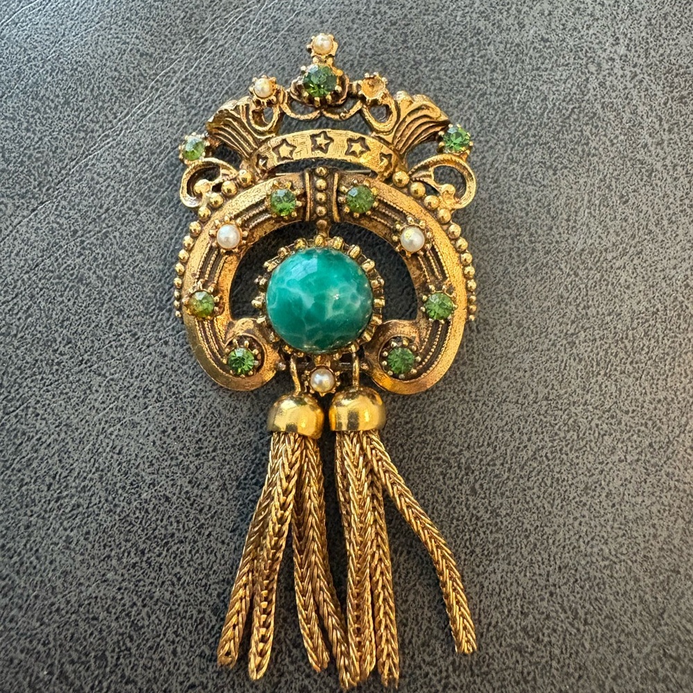Florenza Victorian Revival Crown Brooch